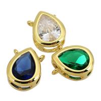 Cubic Zirconia Brass Pendants, gold color plated, fashion jewelry & DIY & with cubic zirconia & double-hole Approx 1mm 