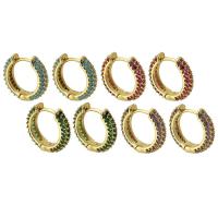 Cubic Zirconia Pendiente Brass Micro Pave, metal, chapado en color dorado, Joyería & micro arcilla de zirconia cúbica & para mujer, más colores para la opción, 3x14x3mm, Vendido por Par