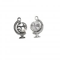 Zinc Alloy Jewelry Pendants, Globe, antique silver color plated, vintage & DIY Approx 