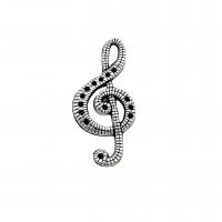 Zinc Alloy Jewelry Pendants, Music Note, antique silver color plated, vintage & DIY Approx 