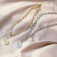 Harz Messing Halskette, plattiert, Modeschmuck & für Frau & mit Strass, keine, 25x25mm, Länge:ca. 45 cm, verkauft von PC