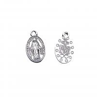 Zinc Alloy Jewelry Pendants, Oval, antique silver color plated, DIY Approx 2mm, Approx 