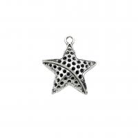 Zinc Alloy Star Pendant, antique silver color plated, DIY Approx 2mm, Approx 