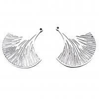 Zinc Alloy Leaf Pendants, Ginkgo Leaf, antique silver color plated, DIY Approx 1mm, Approx 