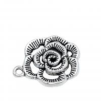 Zinc Alloy Flower Pendants, Tree Paeony, antique silver color plated, DIY Approx 
