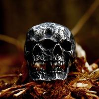 Stainless Steel Finger Ring, 304 Stainless Steel, Skull, polished, punk style & for man & hollow, US Ring 