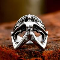 Titanium Steel Finger Ring, polished, gothic style & for man, US Ring 