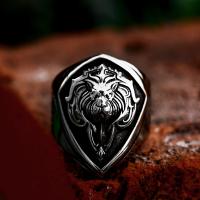 Stainless Steel Finger Ring, 304 Stainless Steel, Lion, polished, vintage & for man, US Ring 