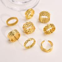 Stainless Steel Finger Ring, 304 Stainless Steel, real gold plated, fashion jewelry & for woman 