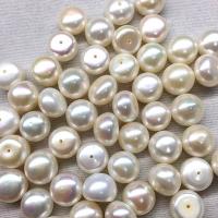 Half Drilled Cultured Freshwater Pearl Beads, DIY & half-drilled, white 