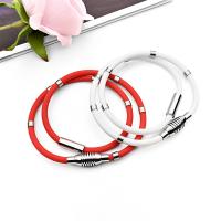 Fashion Choker Necklace, Titanium Steel, with Silicone, fashion jewelry & Unisex Approx 22.05 Inch 