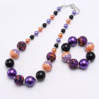 Acrylic Children Jewelry Sets, with Resin & Plastic & Zinc Alloy, with 2.36inch extender chain, handmade, Christmas Design & fashion jewelry 10mm,20mm Approx 18.5 Inch 