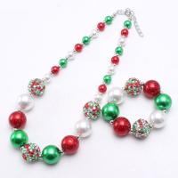 Acrylic Children Jewelry Sets, with Resin & Zinc Alloy, with 2.36inch extender chain, handmade, Christmas Design & Girl & fashion jewelry 20mm,10mm Approx 18.9 Inch 