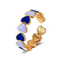 Brass Finger Ring, Heart, fashion jewelry & for woman & enamel 20mm 