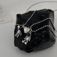 Ожерелье Пар из цинкового сплава, цинковый сплав, плакирован серебром, ювелирные изделия моды & Мужская, длина:Приблизительно 62 см, продается Пара