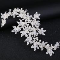 Bridal Frontlet, Zinc Alloy, with Lace & Plastic Pearl, fashion jewelry & for woman & with rhinestone, white 
