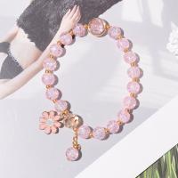 Zinc Alloy Crystal Bracelets, with Zinc Alloy, Daisy, gold color plated, fashion jewelry & for woman & enamel Approx 6 Inch 