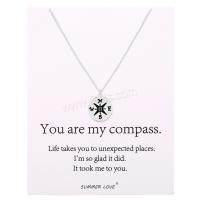 Stainless Steel Jewelry Necklace, 304 Stainless Steel, with 2inch extender chain, Compass, Vacuum Ion Plating, cross chain & fashion jewelry & Unisex Approx 18.6 Inch 