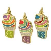 Enamel Brass Pendants, gold color plated, fashion jewelry & for woman 