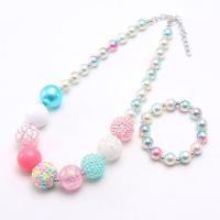 Acrylic Children Jewelry Sets, with Zinc Alloy, with 2.36inch extender chain, handmade, Girl & fashion jewelry 20mm,8mm,8mm Approx 17.71 Inch 