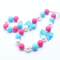 Acrylic Children Jewelry Sets, with Plastic Pearl & Zinc Alloy, with 2.36inch extender chain, handmade, Girl & fashion jewelry 30*42mm,20mm Approx 17.71 Inch 