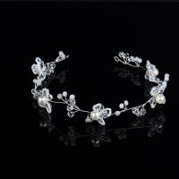 Headband, Zinc Alloy, with Crystal & Plastic Pearl, fashion jewelry & for woman, white, 350mm 
