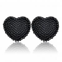Glass Seed Beads Earring, Zinc Alloy, with Seedbead & Crystal, Heart, plated, fashion jewelry & for woman 