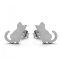 Zinc Alloy Stud Earring, Cat, plated, fashion jewelry & for woman 