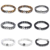 Gemstone Bracelets, Natural Stone, with 316L Stainless Steel, Lion, vintage & for man Approx 20 cm 