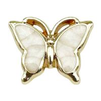 Zinc Alloy Shank Button, Butterfly, gold color plated, DIY & enamel, 25mm 