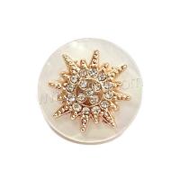 Resin Shank Button, Zinc Alloy, with Resin, Snowflake, DIY & with rhinestone 