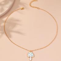 Enamel Zinc Alloy Necklace, with 2.75inch extender chain, mushroom, gold color plated, for woman Approx 17.7 Inch 
