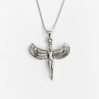 Zinc Alloy Necklace, Angel Wing, antique silver color plated, fashion jewelry & for woman Approx 23.6 Inch 