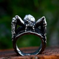 Titanium Steel Finger Ring, Spider, polished, vintage & for man, US Ring 