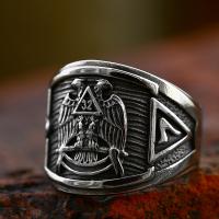 Stainless Steel Finger Ring, 304 Stainless Steel, polished, vintage & freemason jewelry & for man, US Ring 