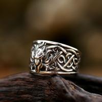 Titanium Steel Finger Ring, Fox, polished, vintage & for man, US Ring 