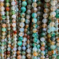 Natürliche Malachit Achat Perlen, rund, poliert, DIY & verschiedene Größen vorhanden, Länge:ca. 38 cm, verkauft von Strang