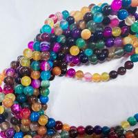 Natürliche Streifen Achat Perlen, poliert, DIY & verschiedene Größen vorhanden, farbenfroh, Länge:ca. 38 cm, verkauft von Strang