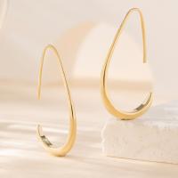 Brass Drop Earring, real gold plated, fashion jewelry & for woman, golden 