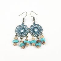 Turquoise Zinc Alloy Earring, with turquoise, fashion jewelry & Bohemian style & for woman 