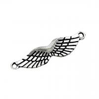 Zinc Alloy Charm Connector, Wing Shape, antique silver color plated, vintage & DIY & 1/1 loop Approx 