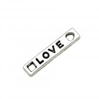 Letter Zinc Alloy Connector, Rectangle, antique silver color plated, vintage & DIY & 1/1 loop Approx 