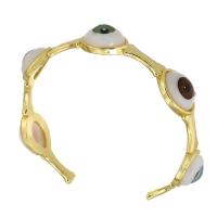 Evil Eye Jewelry Bracelet, Brass, gold color plated, fashion jewelry & for woman & enamel, 11.5mm, Inner Approx 55mm 