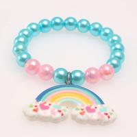 Children Bracelets, Acrylic, with Plastic Pearl, plated, fashion jewelry & enamel, 8mm Approx 6.29 Inch 