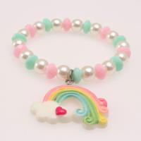 Children Bracelets, Acrylic, with Resin & Plastic Pearl, plated, fashion jewelry 8mm Approx 6.29 Inch 