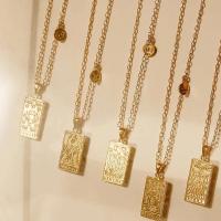 Brass Jewelry Necklace, with 2inch extender chain, gold color plated, Zodiac symbols jewelry & for woman, golden Approx 18 Inch 