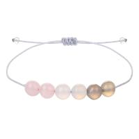 Gemstone Bracelets, Wax Cord, with Gemstone, Round, adjustable & for woman Approx 15-30 cm 