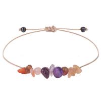 Gemstone Bracelets, Wax Cord, with Gemstone, adjustable & for woman Approx 15-30 cm 