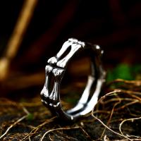 Titanium Steel Finger Ring, Skeleton, polished, vintage & for man, US Ring 