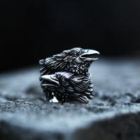Titanium Steel Finger Ring, Bird, polished, vintage & for man US Ring 